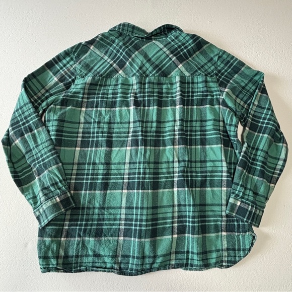 Columbia Green Plaid Cotton Long Sleeve Flannel Button-Up Shirt - Picture 5 of 7